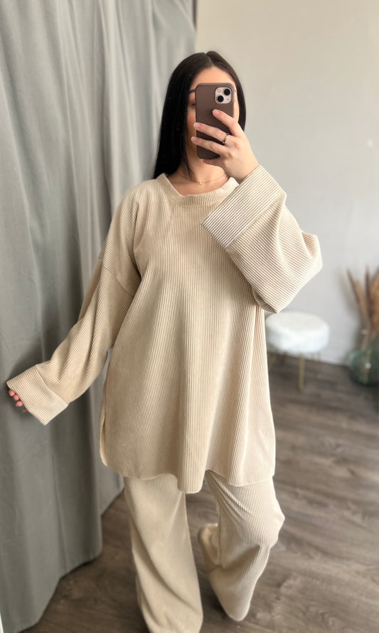 Ensemble velours￼, beige