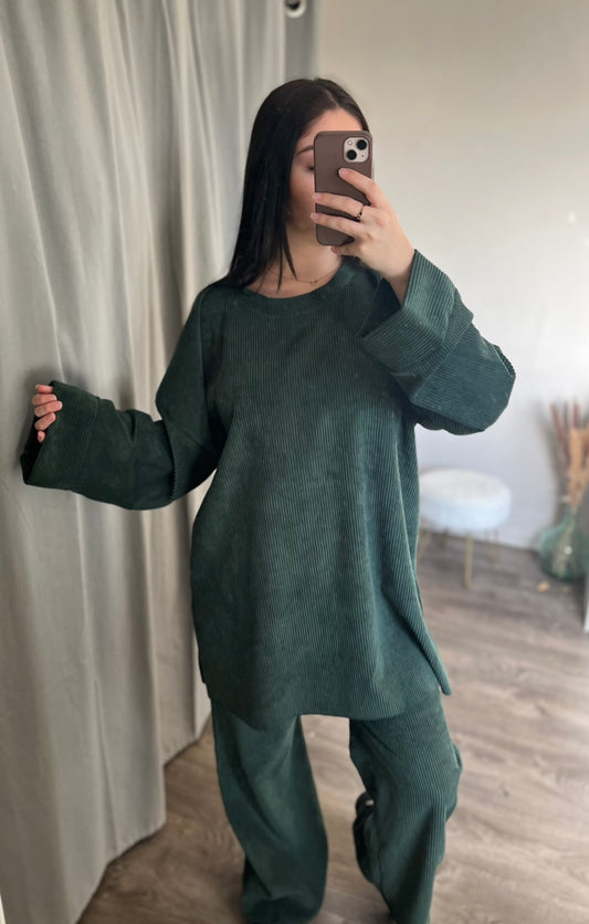 Ensemble velours,￼ kaki