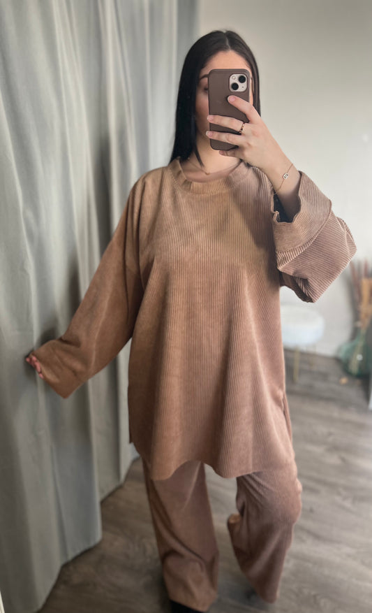 Ensemble velours, cannelle