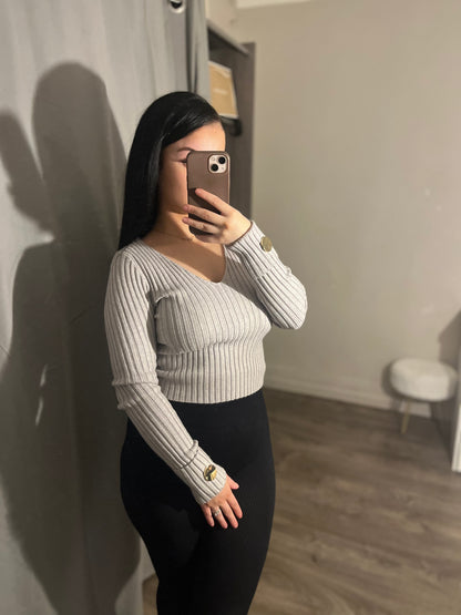 Pull gris [ col v ]